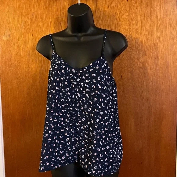 Hippie Rose Blue Floral Sleeveless Blouse - Picture 12 of 16